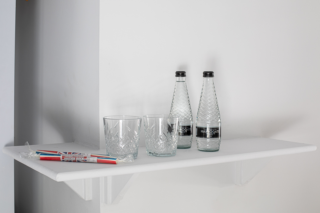 water tumblers nd toothbrushes